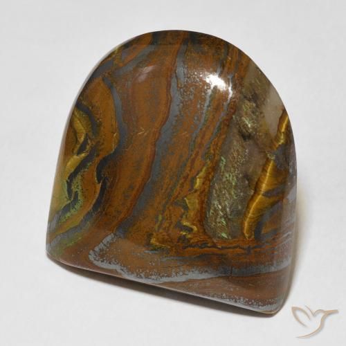 71.86 ct Brown Tiger's Eye Matrix Stone, Natural Tiger's Eye Matrix in Fancy Cabochon Shape for Sale