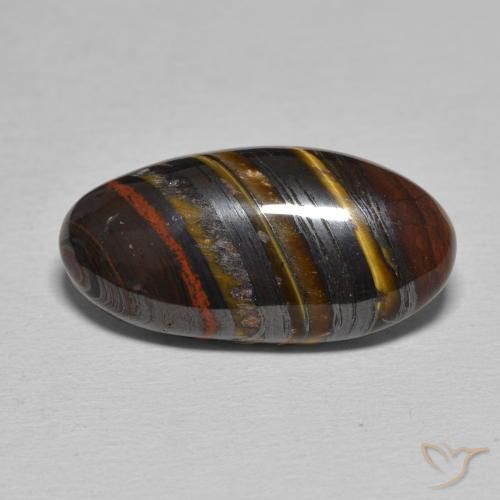 14.22 ct Oval Tiger's Eye Matrix, 22.4 x 11.3 mm From Mexico, Photo A