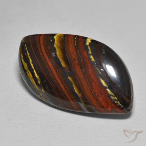 23.18 ct Multicolor Tiger's Eye Matrix Stone, Natural Tiger's Eye Matrix in Fancy Cabochon Shape for Sale