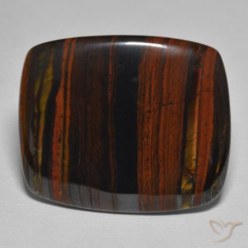 38.9 ct Cushion Tiger's Eye Matrix, 29.1 x 24.8 mm From Mexico, Photo A