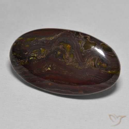 25.06 ct Multicolor Tiger's Eye Matrix Stone, Natural Tiger's Eye Matrix in Oval Cabochon Shape for Sale