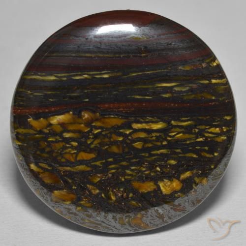 48.04 ct Round Tiger's Eye Matrix, 28.9 mm From Mexico, Photo A