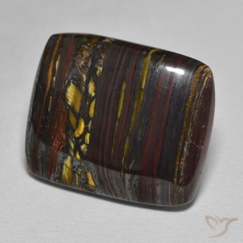 23.59 ct Multicolor Tiger's Eye Matrix Stone, Natural Tiger's Eye Matrix in Cushion Cabochon Shape for Sale