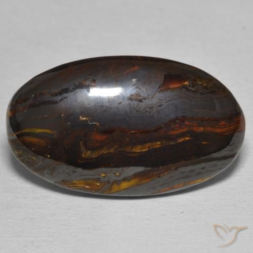 20.35ct Natural Multicolor Tiger's Eye Matrix, Oval, Opaque