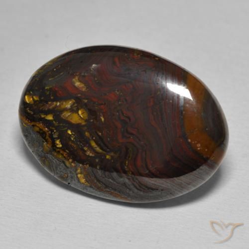 25.87 ct Multicolor Tiger's Eye Matrix Stone, Natural Tiger's Eye Matrix in Oval Cabochon Shape for Sale