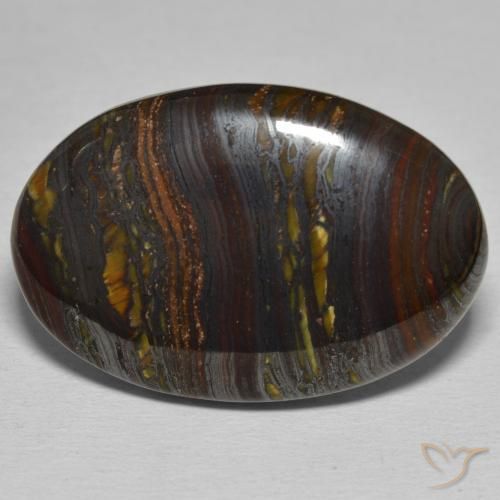 35.34ct Natural Multicolor Tiger's Eye Matrix, Oval, Opaque