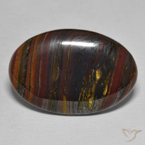 27.99ct Natural Multicolor Tiger's Eye Matrix, Oval, Opaque