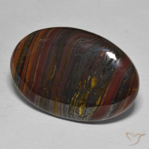 27.99 ct Multicolor Tiger's Eye Matrix Stone, Natural Tiger's Eye Matrix in Oval Cabochon Shape for Sale