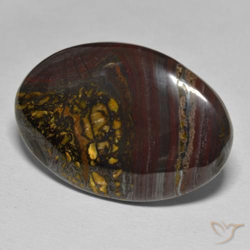 45.86 ct Multicolor Tiger's Eye Matrix Stone, Natural Tiger's Eye Matrix in Oval Cabochon Shape for Sale