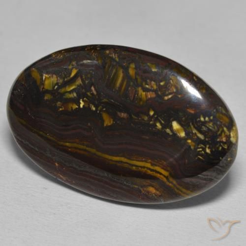 40.09 ct Multicolor Tiger's Eye Matrix Stone, Natural Tiger's Eye Matrix in Oval Cabochon Shape for Sale