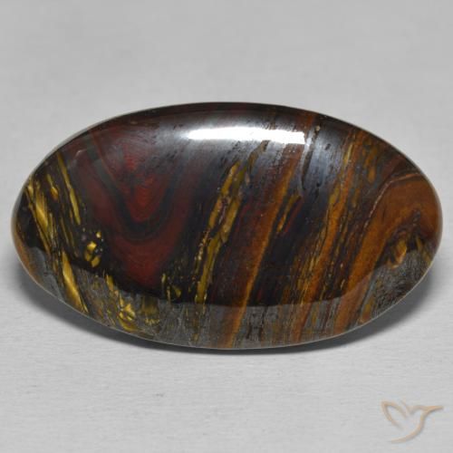 39.36ct Natural Multicolor Tiger's Eye Matrix, Oval, Opaque