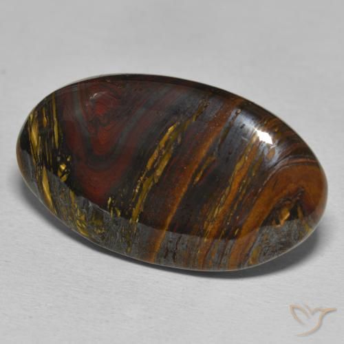 39.36 ct Multicolor Tiger's Eye Matrix Stone, Natural Tiger's Eye Matrix in Oval Cabochon Shape for Sale