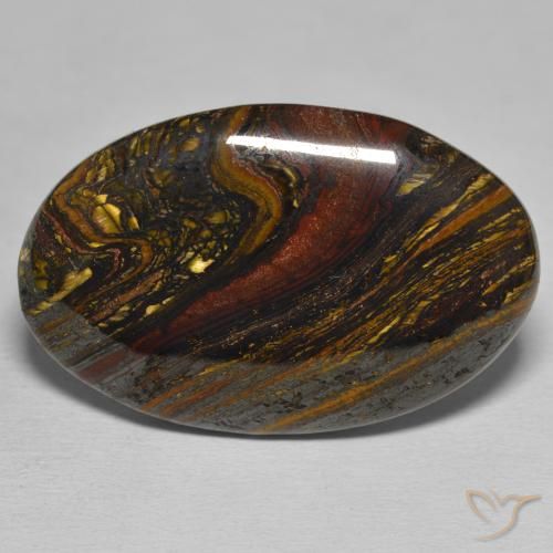 39.36ct Natural Multicolor Tiger's Eye Matrix, Oval, Opaque