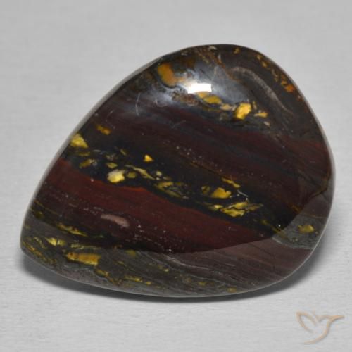 22.84ct Natural Multicolor Tiger's Eye Matrix, Pear Shape, Opaque
