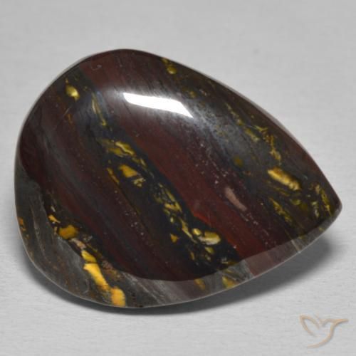 22.84 ct Multicolor Tiger's Eye Matrix Stone, Natural Tiger's Eye Matrix in Pear Cabochon Shape for Sale
