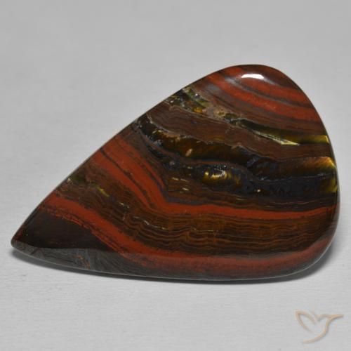 44.25ct Natural Multicolor Tiger's Eye Matrix, Pear Shape, Opaque