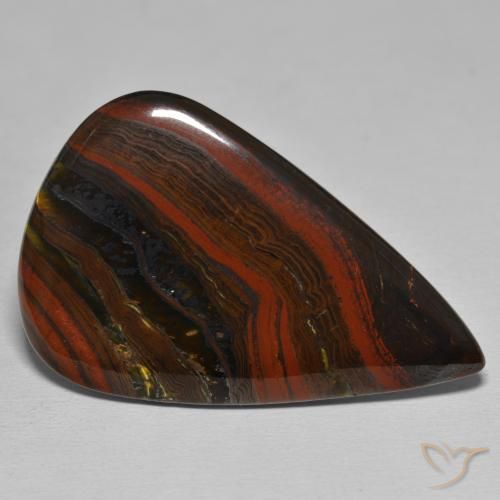 44.25 ct Multicolor Tiger's Eye Matrix Stone, Natural Tiger's Eye Matrix in Pear Cabochon Shape for Sale