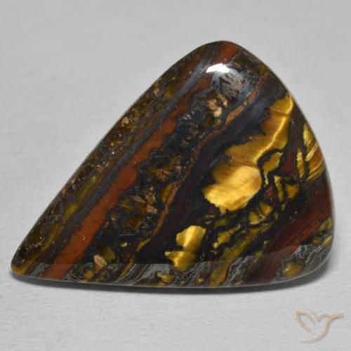 28.8 ct Pear Tiger's Eye Matrix, 28.9 x 22 mm From Mexico, Photo A