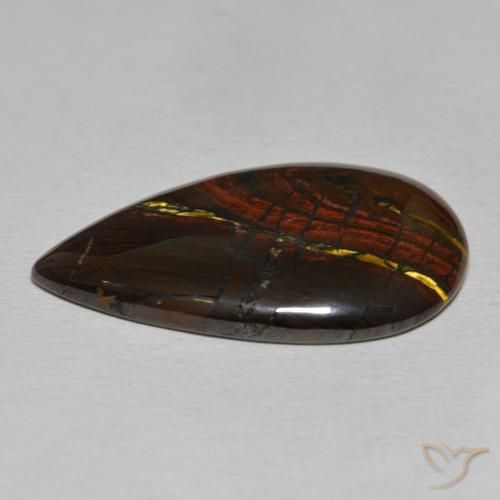 Tiger's Eye Matrix Gemstone in 33.9 x 21 mm Size for Sale, Tiger's Eye Matrix Stone in Multicolor Color