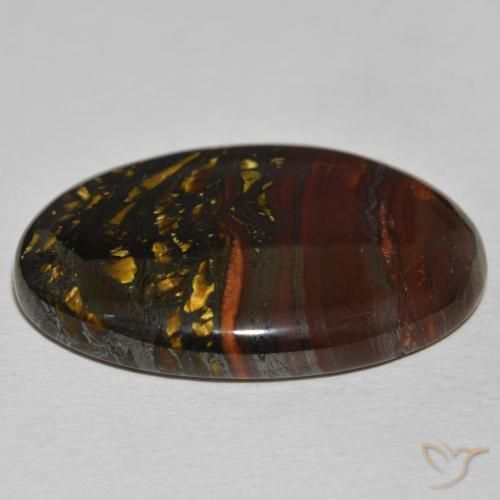 Tiger's Eye Matrix Gemstone in 32.7 x 23.3 mm Size for Sale, Tiger's Eye Matrix Stone in Multicolor Color