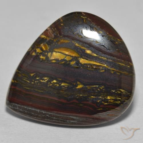 46.28 ct Pear Tiger's Eye Matrix, 29.6 x 25.1 mm From Mexico, Photo A