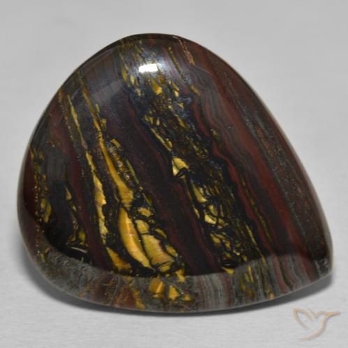 46.28 ct Multicolor Tiger's Eye Matrix Stone, Natural Tiger's Eye Matrix in Pear Cabochon Shape for Sale
