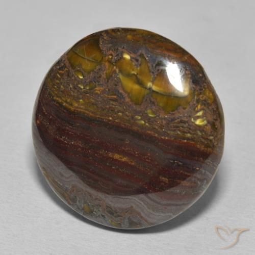 34.30 ct Multicolor Tiger's Eye Matrix Stone, Natural Tiger's Eye Matrix in Round Cabochon Shape for Sale