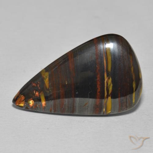 25.45カラットのペアタイガーアイマトリックス、29.5 x 17.6mm、メキシコ産, Photo A
