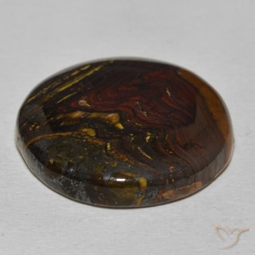 Tiger's Eye Matrix Gemstone in 23.2 mm Size for Sale, Tiger's Eye Matrix Stone in Multicolor Color