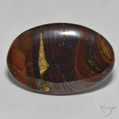 34.77ct Natural Multicolor Tiger's Eye Matrix, Oval, Opaque