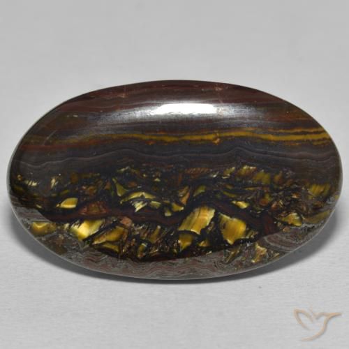 46.05ct Natural Multicolor Tiger's Eye Matrix, Oval, Opaque