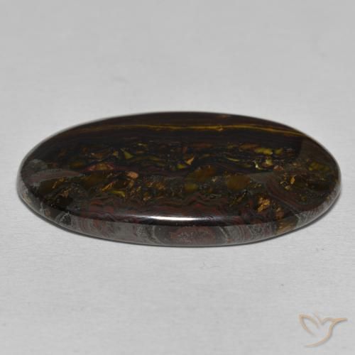 Tiger's Eye Matrix Gemstone in 35 x 20.8 mm Size for Sale, Tiger's Eye Matrix Stone in Multicolor Color