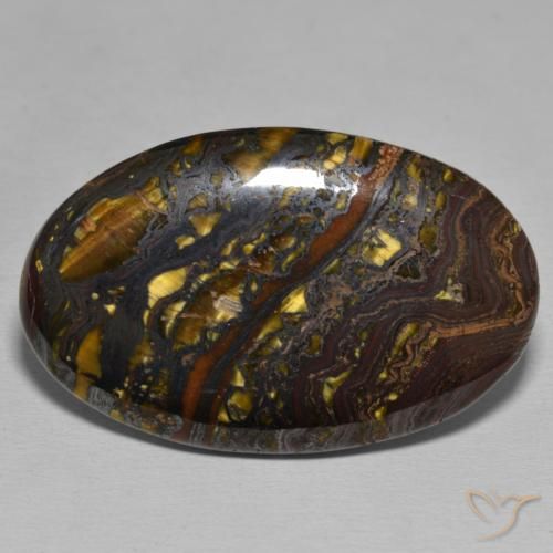 Matrice ovale in occhio di tigre da 48,07 ct, 37,2 x 23,5 mm dal Messico, Photo A
