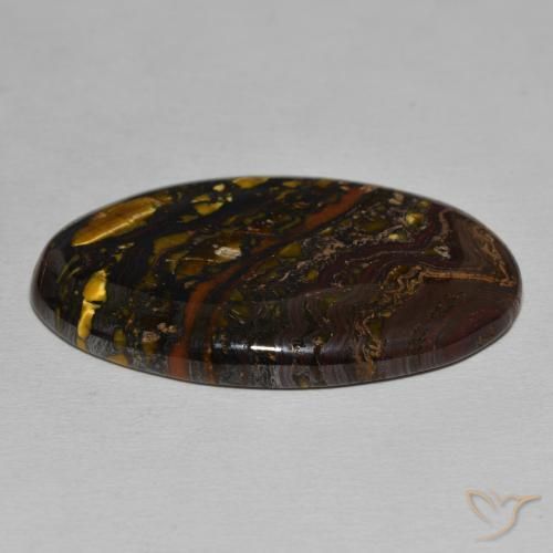 Tiger's Eye Matrix Gemstone in 37.2 x 23.5 mm Size for Sale, Tiger's Eye Matrix Stone in Multicolor Color