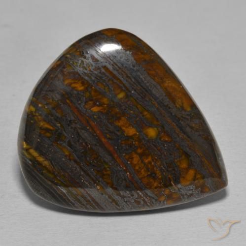 43.18 ct Multicolor Tiger's Eye Matrix Stone, Natural Tiger's Eye Matrix in Pear Cabochon Shape for Sale