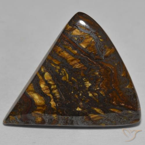 58.53ct Natural Multicolor Tiger's Eye Matrix, Trillion, Opaque