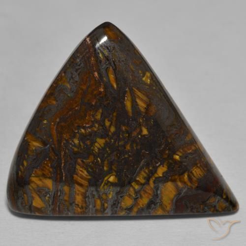 58.53 ct Multicolor Tiger's Eye Matrix Stone, Natural Tiger's Eye Matrix in Trillion Cabochon Shape for Sale