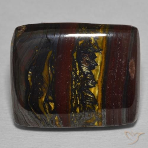 25.78カラットのバゲットタイガーアイマトリックス、20.3 x 16.6mm、メキシコ産, Photo A