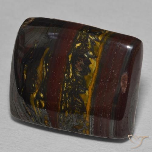 25.78 ct Multicolor Tiger's Eye Matrix Stone, Natural Tiger's Eye Matrix in Baguette Cabochon Shape for Sale