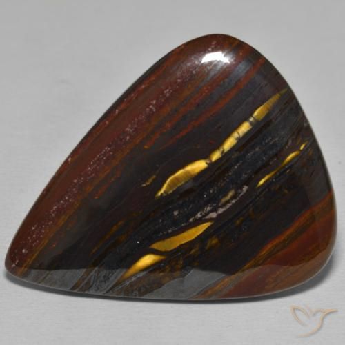 58.62ct Natural Multicolor Tiger's Eye Matrix, Pear Shape, Opaque