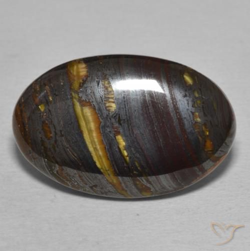 18.51ct Natural Multicolor Tiger's Eye Matrix, Oval, Opaque