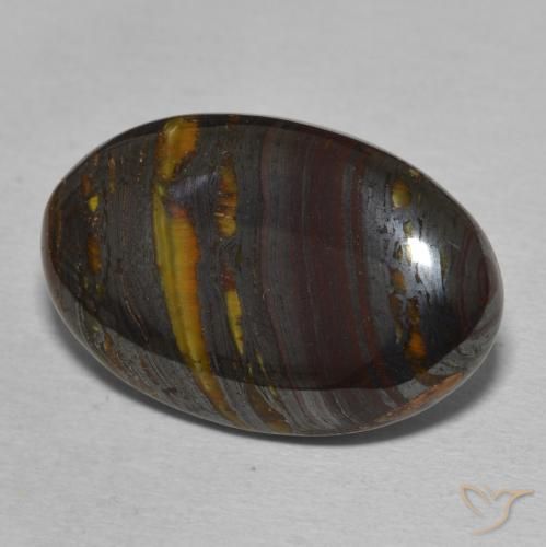18.51 ct Multicolor Tiger's Eye Matrix Stone, Natural Tiger's Eye Matrix in Oval Cabochon Shape for Sale