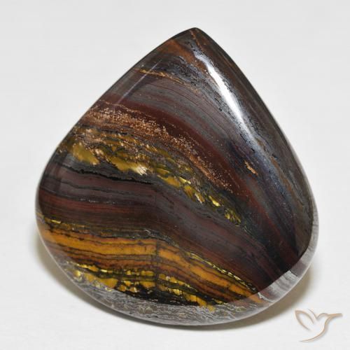 64.06 ct Multicolor Tiger's Eye Matrix Stone, Natural Tiger's Eye Matrix in Pear Cabochon Shape for Sale