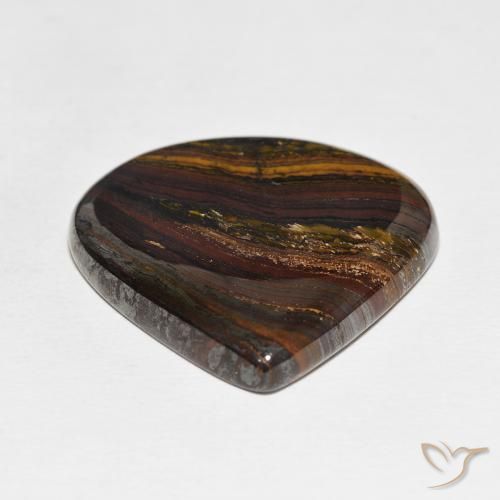Tiger's Eye Matrix Gemstone in 33.9 x 33.3 mm Size for Sale, Tiger's Eye Matrix Stone in Multicolor Color