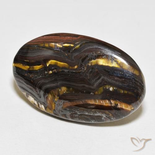 54.17 ct Multicolor Tiger's Eye Matrix Stone, Natural Tiger's Eye Matrix in Oval Cabochon Shape for Sale