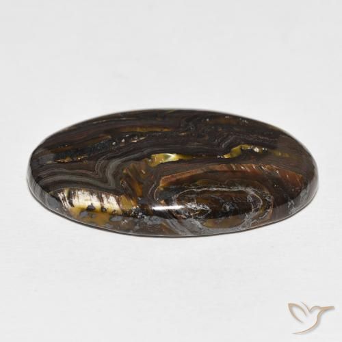Tiger's Eye Matrix Gemstone in 36.2 x 22.5 mm Size for Sale, Tiger's Eye Matrix Stone in Multicolor Color