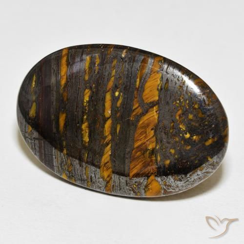 62.53 ct Multicolor Tiger's Eye Matrix Stone, Natural Tiger's Eye Matrix in Oval Cabochon Shape for Sale