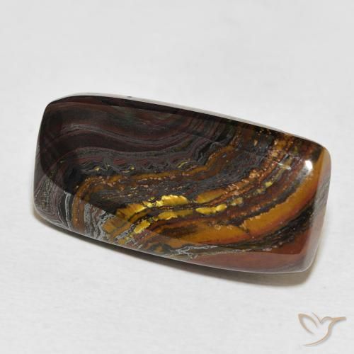 19.89 ct Multicolor Tiger's Eye Matrix Stone, Natural Tiger's Eye Matrix in Baguette Cabochon Shape for Sale