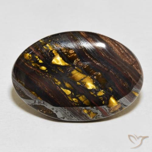 21.43ct Natural Multicolor Tiger's Eye Matrix, Oval, Opaque