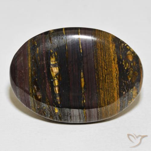 56.77ct Natural Multicolor Tiger's Eye Matrix, Oval, Opaque